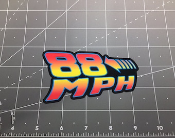 88 MPH Back to the Future decal sticker Marty Mcfly Delorean Doc Brown BTTF 80s Flux Capacitor Time Machine