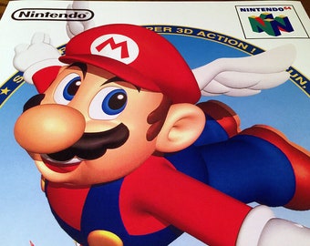 スーパーマリオ64 jpn ウォールポスター ボックスアート レトロビデオ