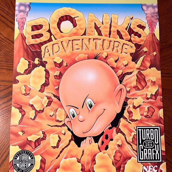 Bonk's Adventure TurboGrafx-16 wall poster video game tg16 Turbo Grafx 16 Bonk