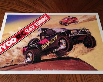 Tyco R C 9.6v Turbo BANDIT Large 24 Wall POSTER Print Rc Remote Control Baja off Road Truck 80s Toys Etsy