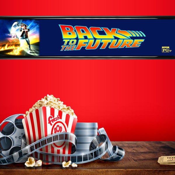 Back to the Future movie theater mylar 25" x 5" || BTTF 1985 movie || home theater || marquee poster