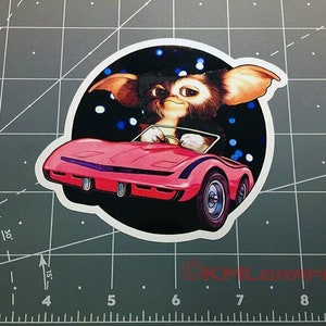 Gremlins GIZMO pink corvette car movie sticker decal 80s 1980s Gremlin Mogwai