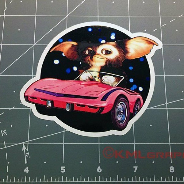 Gremlins GIZMO pink Corvette Auto Filmaufkleber Aufkleber 80er 1980er Gremlin Mogwai