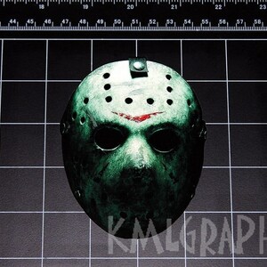 Jason Vorhees Friday the 13th horror movie series hockey mask sticker decal 1980s F13