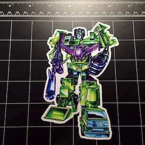 Transformers G1 Devastator box art vinyl decal sticker Decepticon toy 80s cartoon 1980s toys
