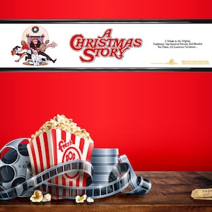 A Christmas Story movie theater mylar 25&quot; x 5&quot; || 1983 movie || home theater || marquee poster
