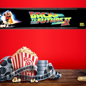 Back to the Future II movie theater mylar 25&quot; x 5&quot; || BTTF part 2 movie || home theater || marquee poster