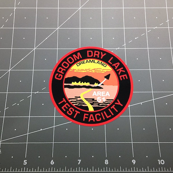 Area 51 Groom Dry Lake Test Facility decal sticker Roswell UFO alien ET Area-51 sci fi military S4 aliens nevada test site flying saucer