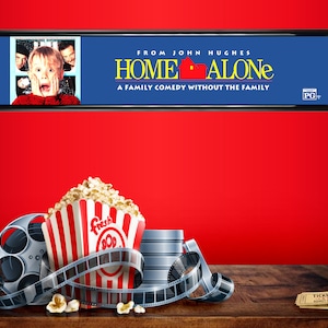Home Alone movie theater mylar 25&quot; x 5&quot; || 1990 movie || home theater || marquee poster