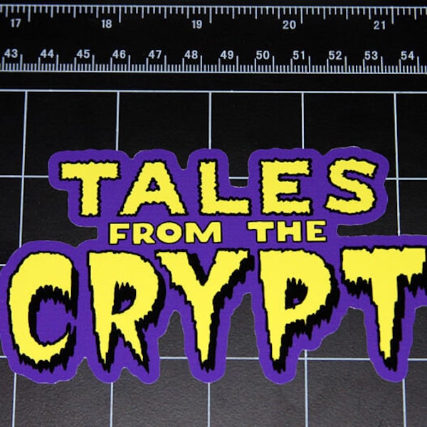 Cuentos del logotipo de Crypt pegatina de vinilo calcomanía halloween cómic horror 80s 90s tv show Crypt Keeper