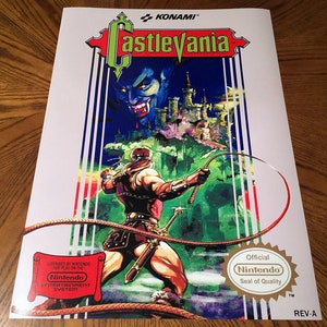 Castlevania NES WALL POSTER video game box art cover Nintendo Entertainment System 1980s 80s retro vintage gaming