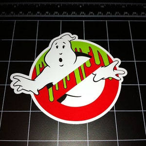 Cazafantasmas verde ectoplasm slime película logo calcomanía 1980s scifi Ghost Ghosts más delgado Ecto 1 1980s película de dibujos animados retro paranormal