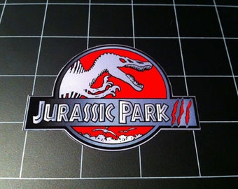 Jurassic Park III 3 movie logo vinyl decal sticker set dinosaur 90s movie Raptor Trex Isla Nublar