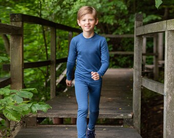 menique Kids Long Sleeve Shirt Thermal Base Layer for Girls /& Boys Merino Wool 250gsm