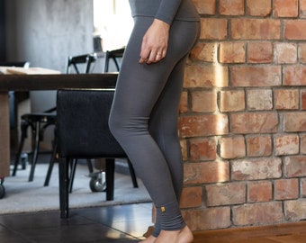 Yoga Leggings for Woman Organic Wool Leggings Merino Wool Sustainable Clothing Pants Lounge Wear 160gsm Perfect gray