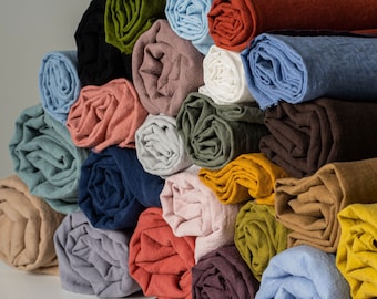 Sustainable 100% Linen Fabric by Meter Natural Softened Washed Linen Quilting Fabric for Bedding Linen Table Bags