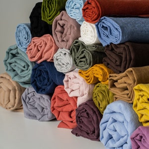 Sustainable 100% Linen Fabric by Meter Natural Softened Washed Linen Quilting Fabric for Bedding Linen Table Bags