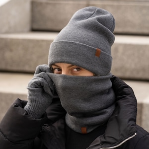 春新作の Knitted Neck Gaiter Merino Wool Neck Warmer Unisex Gaiter Clothing
