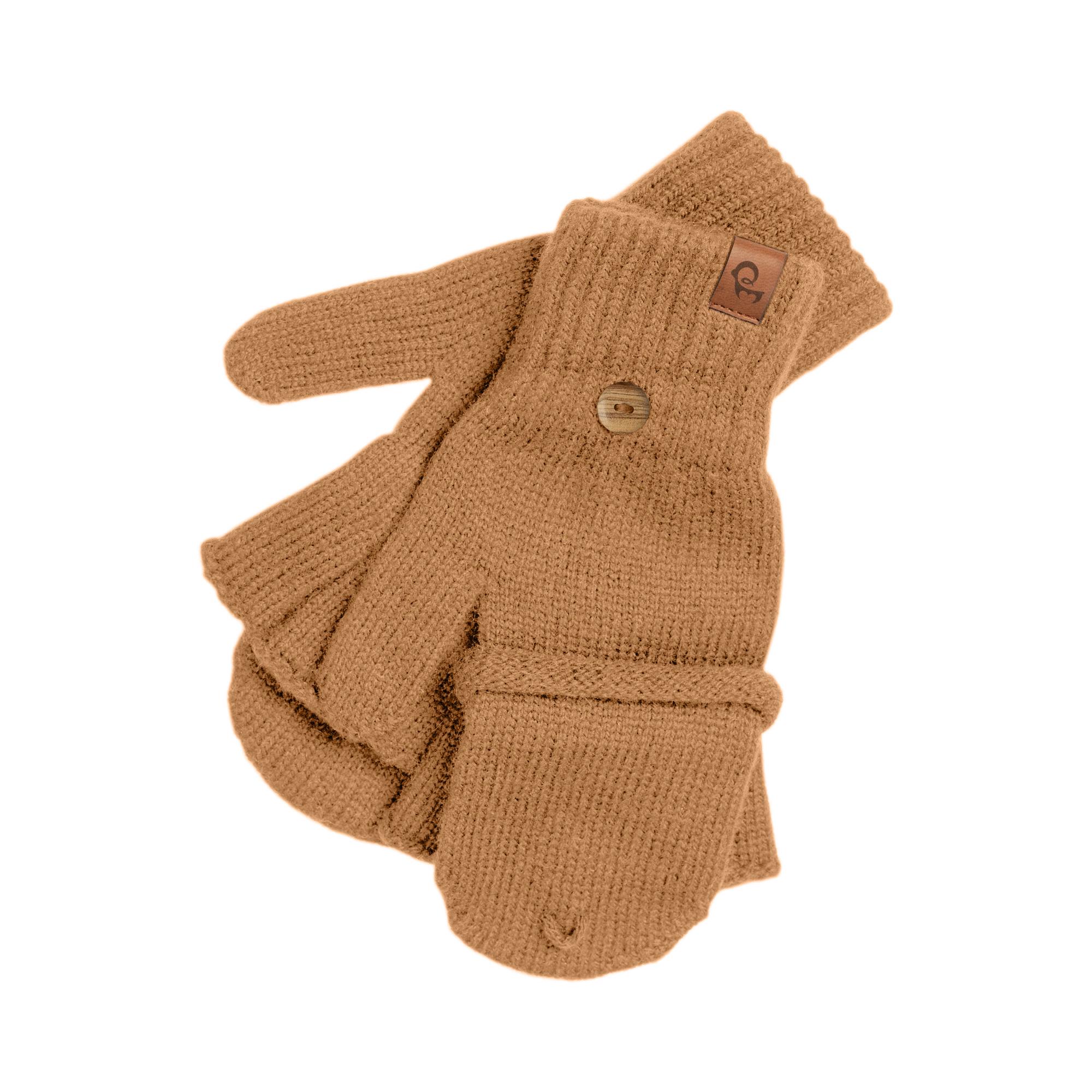 Winter Women Warm Soft Knitted Fingerless Mittens Cover Convertible