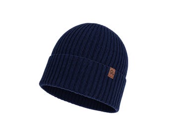 Men's 100% Merino Wool Rib Knit Beanie - Merino Knit Cuffed Beanie Hat