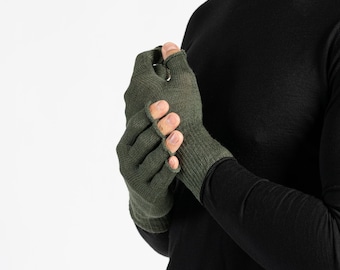 Liner Gloves Fingerless Gloves Hiking Gloves Merino Wool Gloves For Men Half Finger Gloves Thermal Gloves Driving Gloves Touch Screen Gloves