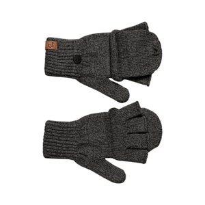 Knit Fingerless Gloves in dark gray