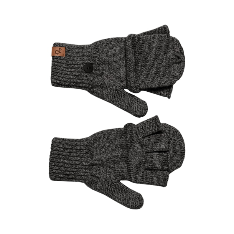 Knit Fingerless Gloves in dark gray