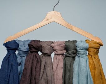 Unisex Linen Scarf for Women & Men Outdoor Linen Oversized Spring Scarf for Men Linen Clothes Sustainable Gifts for Him / Her