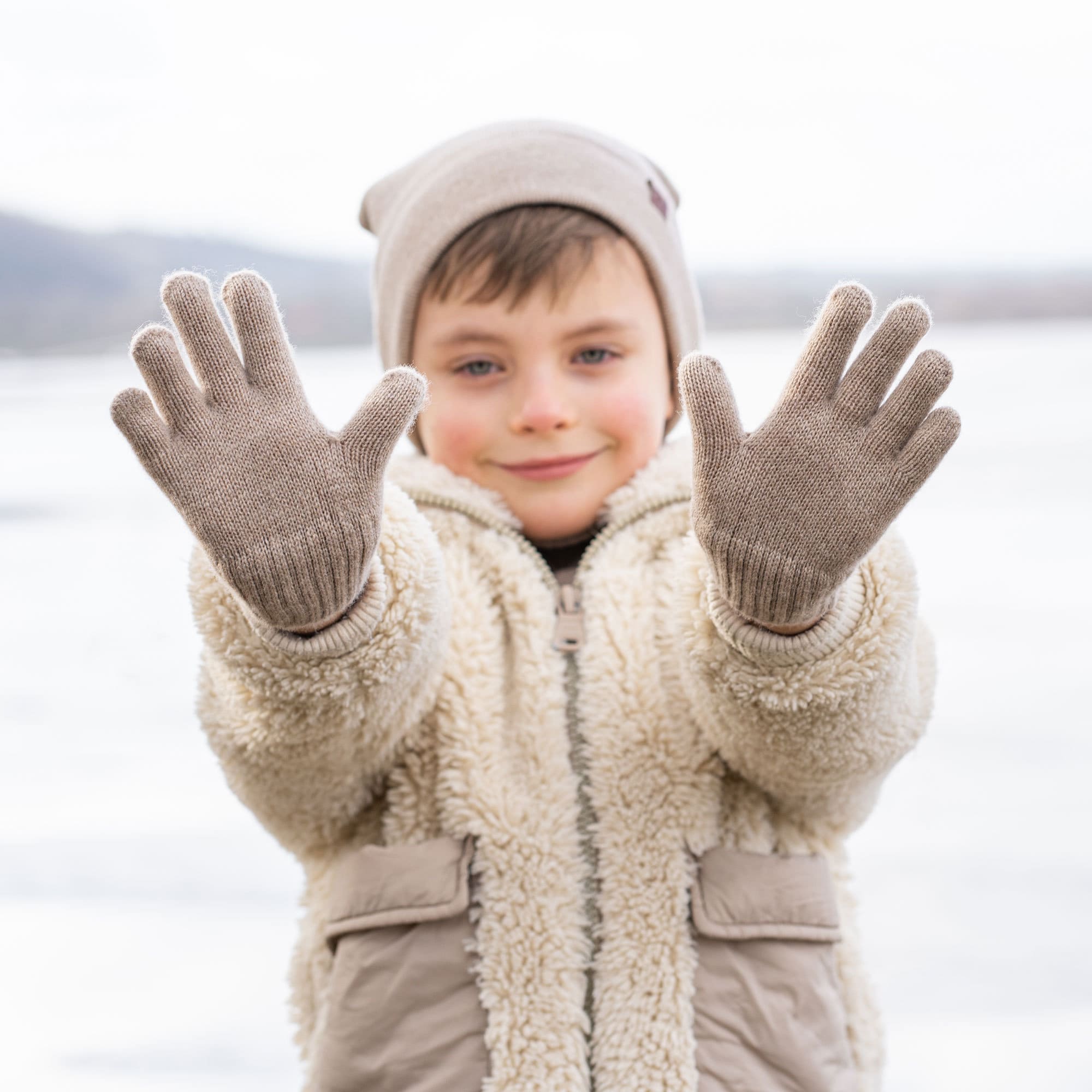 Gants bébé Moufle Mignon Gants Tricoté à tête Renard Enfant Gants