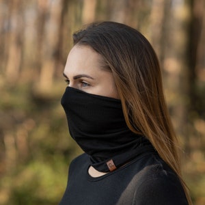 Neck Gaiter Face Mask Merino Wool Reusable Face Covering Scarf for Men & Women Organic Clothing Gifts