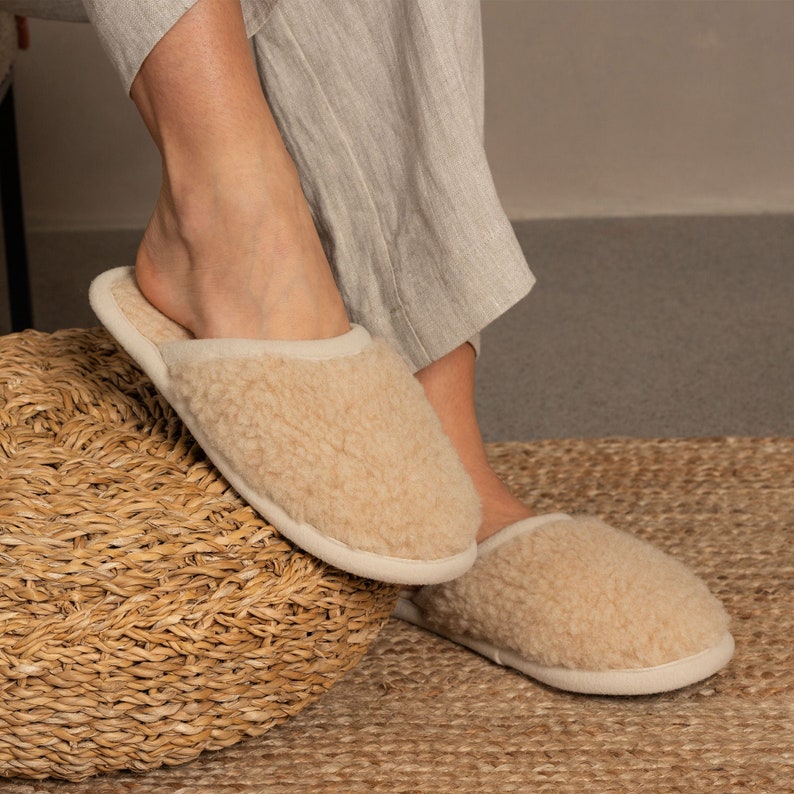 Natural Wool Slippers for Women 100% Merino