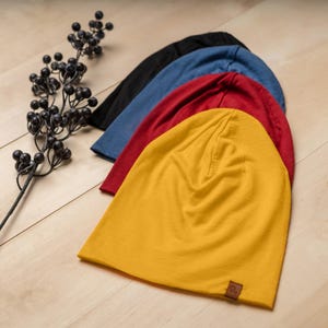 Unisex Merino Wolle Slouchy Beanie Mütze Strickmütze Geschenk für Frauen & Männer Natürliche Kleidung Strick Accessoires Nachhaltige Geschenke