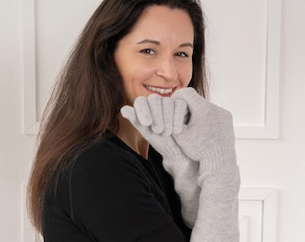 Handschuhe aus Merinowolle Strickhandschuhe für Damen Strickhandschuhe Lange Handschuhe Herbsthandschuhe Merinowolle Accessoires Herbstaccessoires
