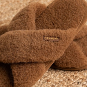 Fluffy Slippers Merino Wool Cross Slippers