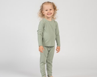 Kids Bamboo Long Sleeve Shirt & Bottom Two Piece Set Bamboo Clothing Bamboo Baby Clothes Bamboo Loungewear Soft Bamboo Set
