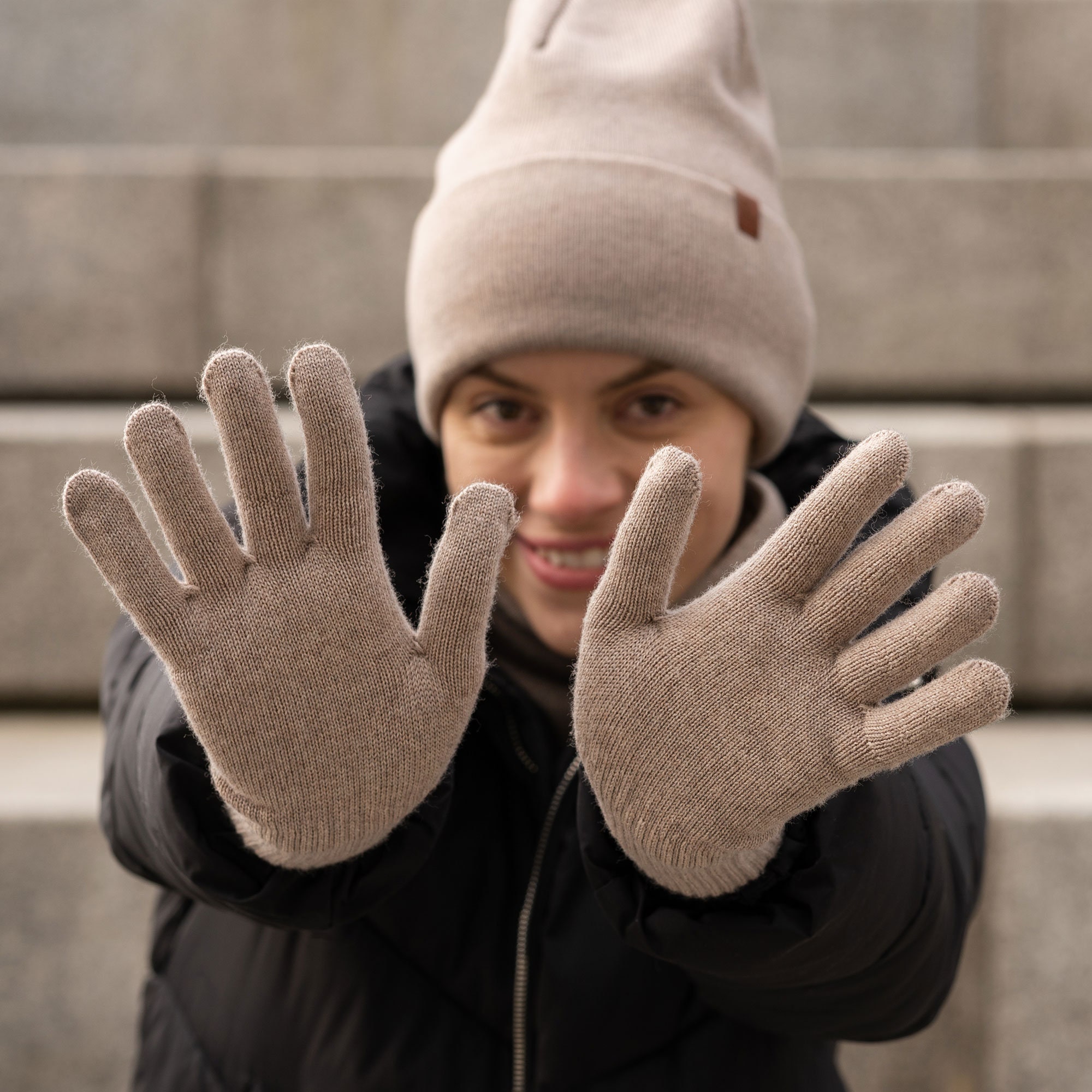 Women's Convertible Fingerless Gloves Knitted Merino ❤️ menique