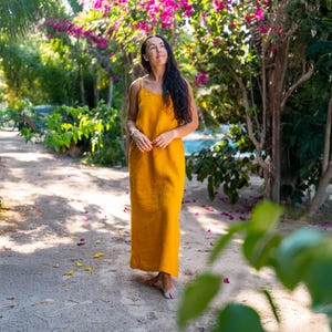 Vestido Slip Vestido Maxi Slip Vestido de Verão Vestido Slip de Praia Vestido Slip de Linho Vestido de Férias Vestido Resort LIVIA