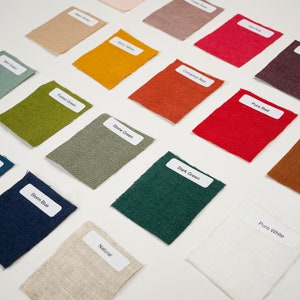Linen Clothing Sample Pack Fabric Swatches Color Samples Solid Fabric Samples Organic Clothing