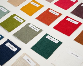 Linen Clothing Sample Pack Fabric Swatches Color Samples Solid Fabric Samples Organic Clothing