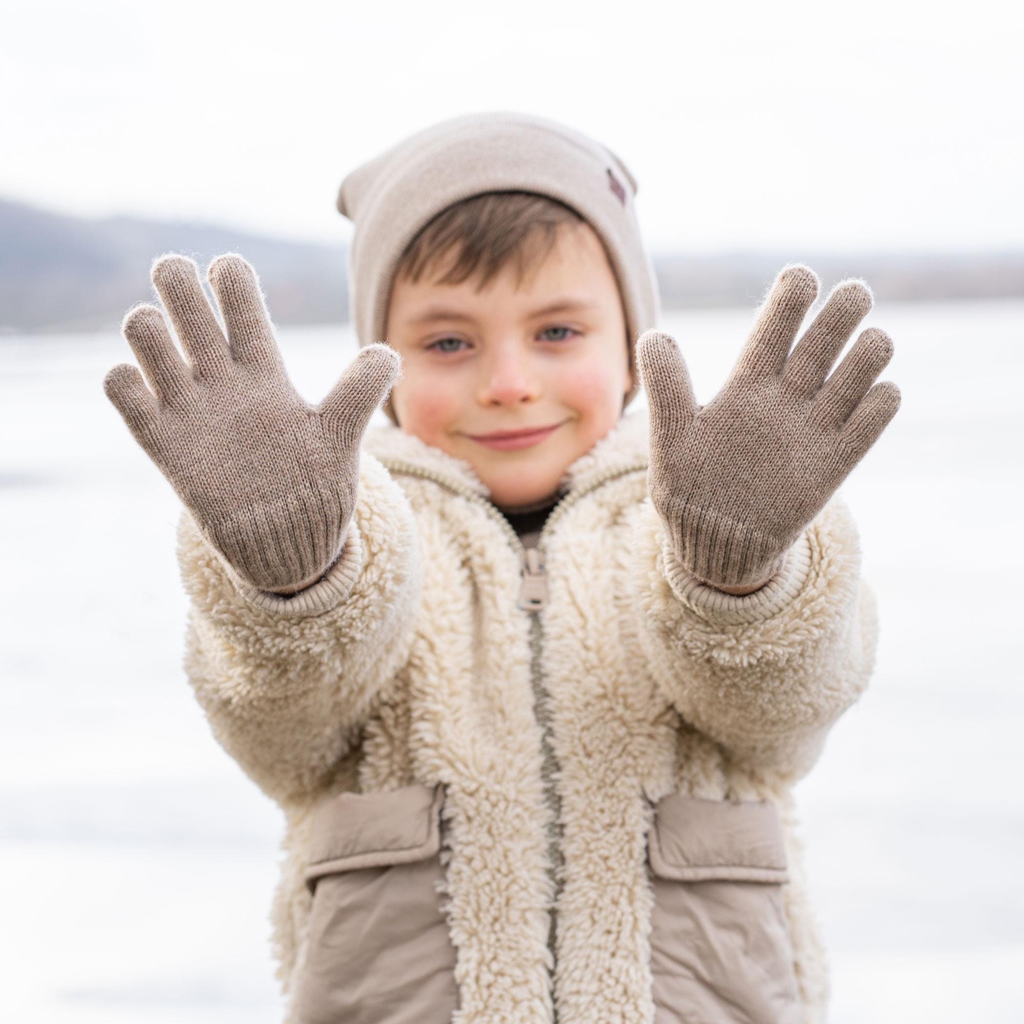 Geyoga 3 Paar Kinder Handschuhe Winter Vollfinger Bunte Einhorn Strickhandschuhe Für Mädchen Jungen Im Alter Von 4-10 (Heller Stil