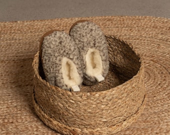 Merino Wool Kids Slippers Natural Slippers Bootie Slippers Children Slippers Christmas Gifts for Kids Organic Baby Slippers