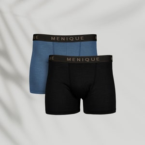 Set of 2 Organic Mens Boxer Shorts for Men 100% Merino Wool Boxer Briefs Organic Sustainable Mens Underwear Gift For Him