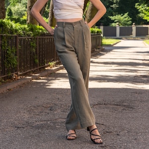 Summer Linen Pants for Women Wide Leg Trousers 100% Linen Pants Linen Trousers High Waisted Linen Pants Linen Pants LOTUS