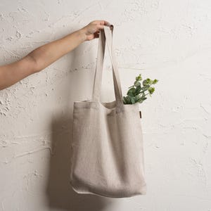 Reusable Linen Tote Bag Natural