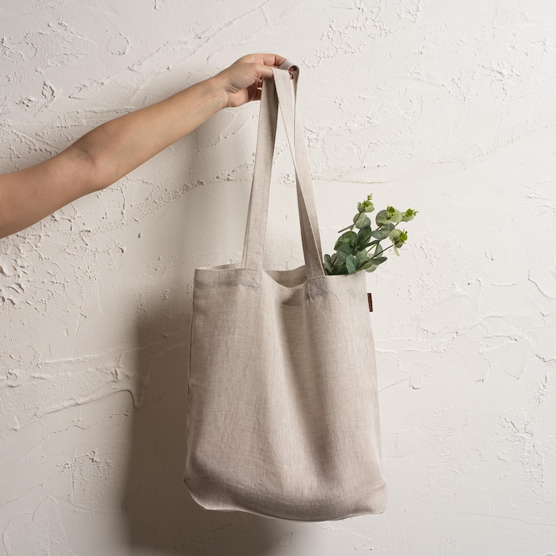 Reusable Linen Tote Bag Natural