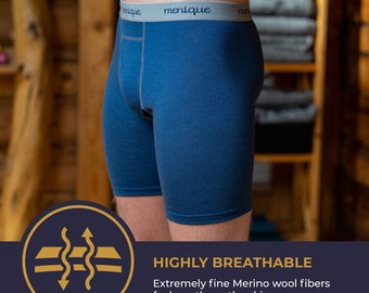 Blue Boxer Shorts Merino Wool Boxer Briefs Boxers for Boyfriend Natural  Clothing Gift for Men 160gsm Organic Mens Underwear Denim 