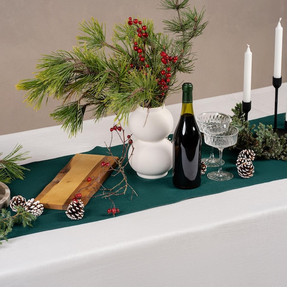 Linen Table Runner Handmade Table Runner Boho Table Runner Kitchen Table Runner Accessories Holiday Decor