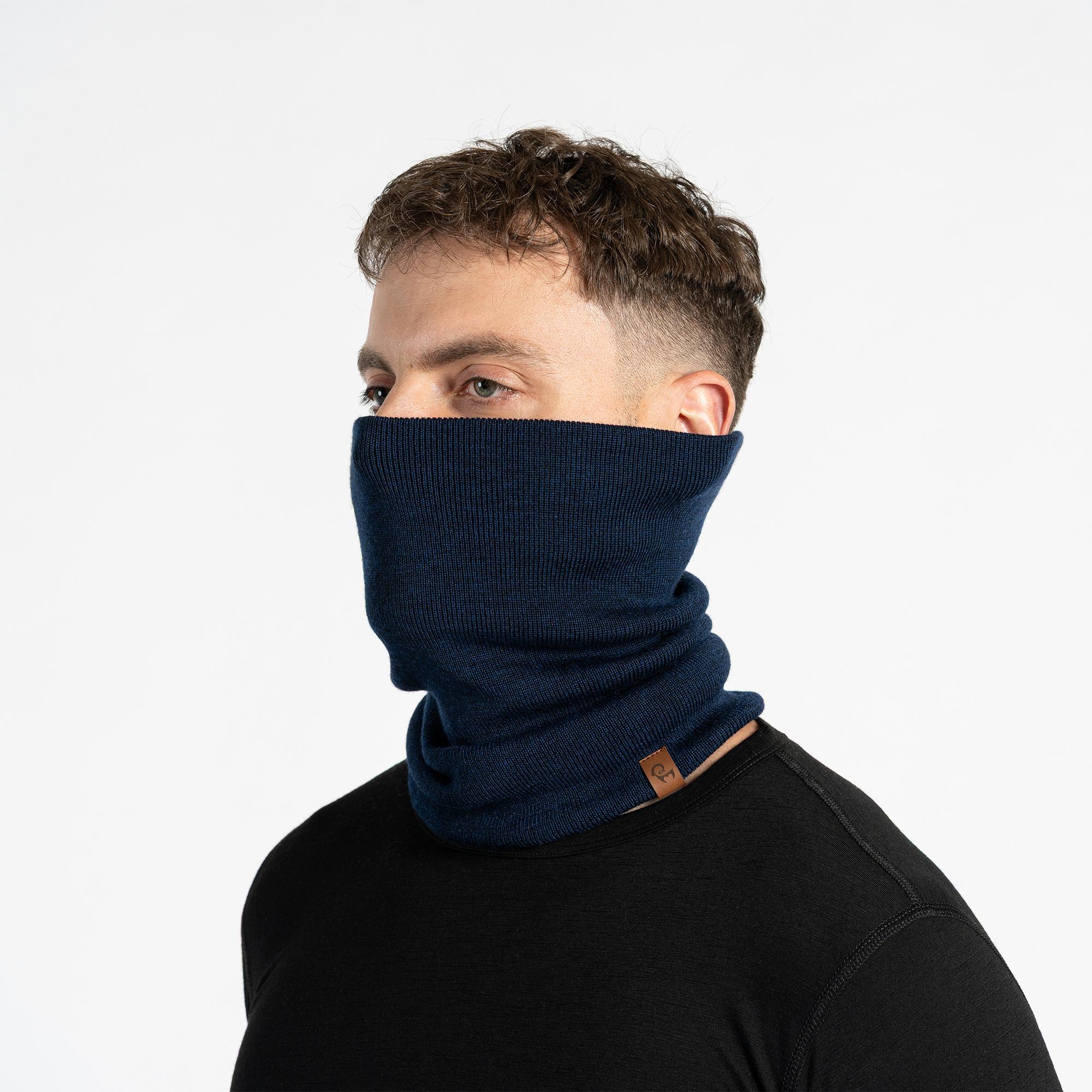 Black Neck Gaiter 100% Merino Wool Neck Warmer Unisex