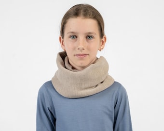 Kids' Infinity Loop Scarf - Merino Wool Knit Neck Warmer Wrap Scarf