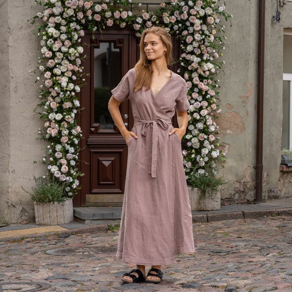 Wrap Maxi Dress Maxi Dress Summer Maxi Dress Linen Maxi Dress for Women  Boho Dress / Sustainable Linen Clothing ELEANOR - Etsy